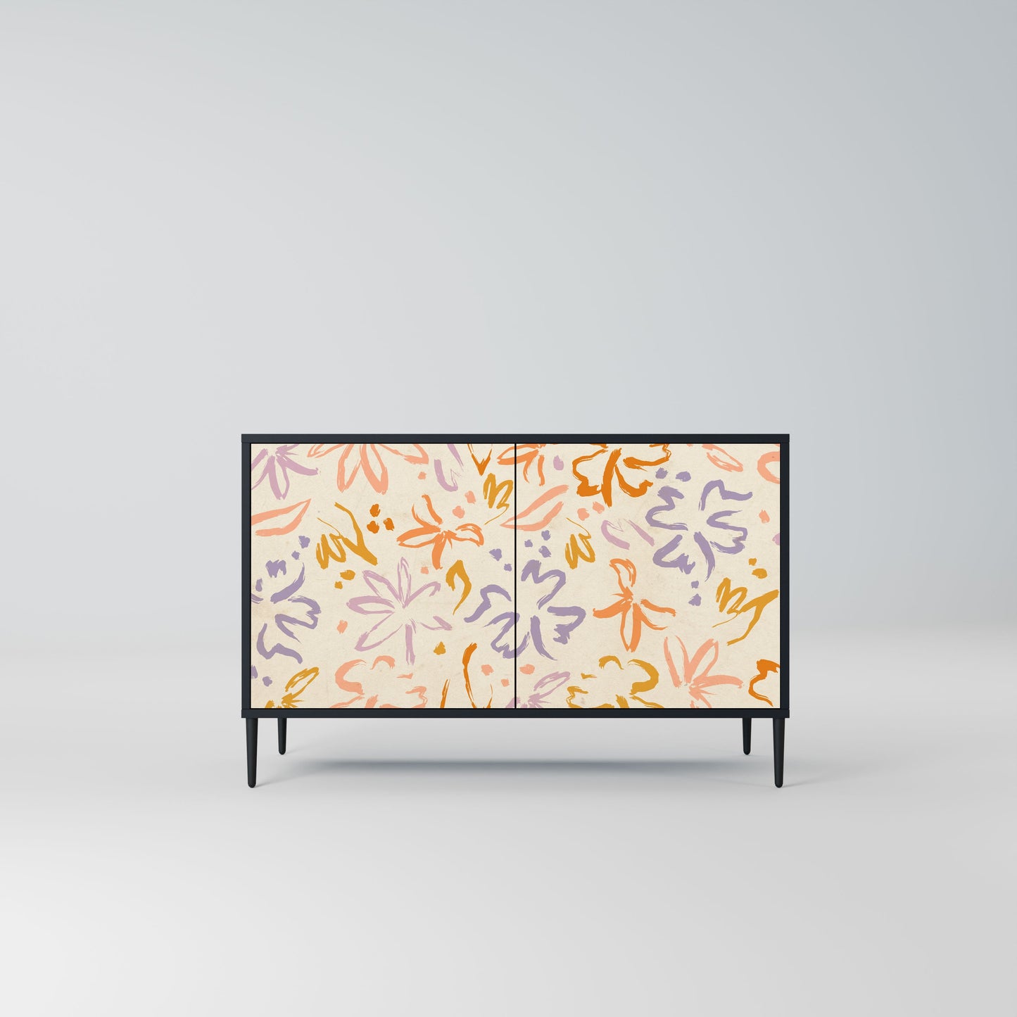 SPRING WHIMSY 2-Door Sideboard in Black Finish
