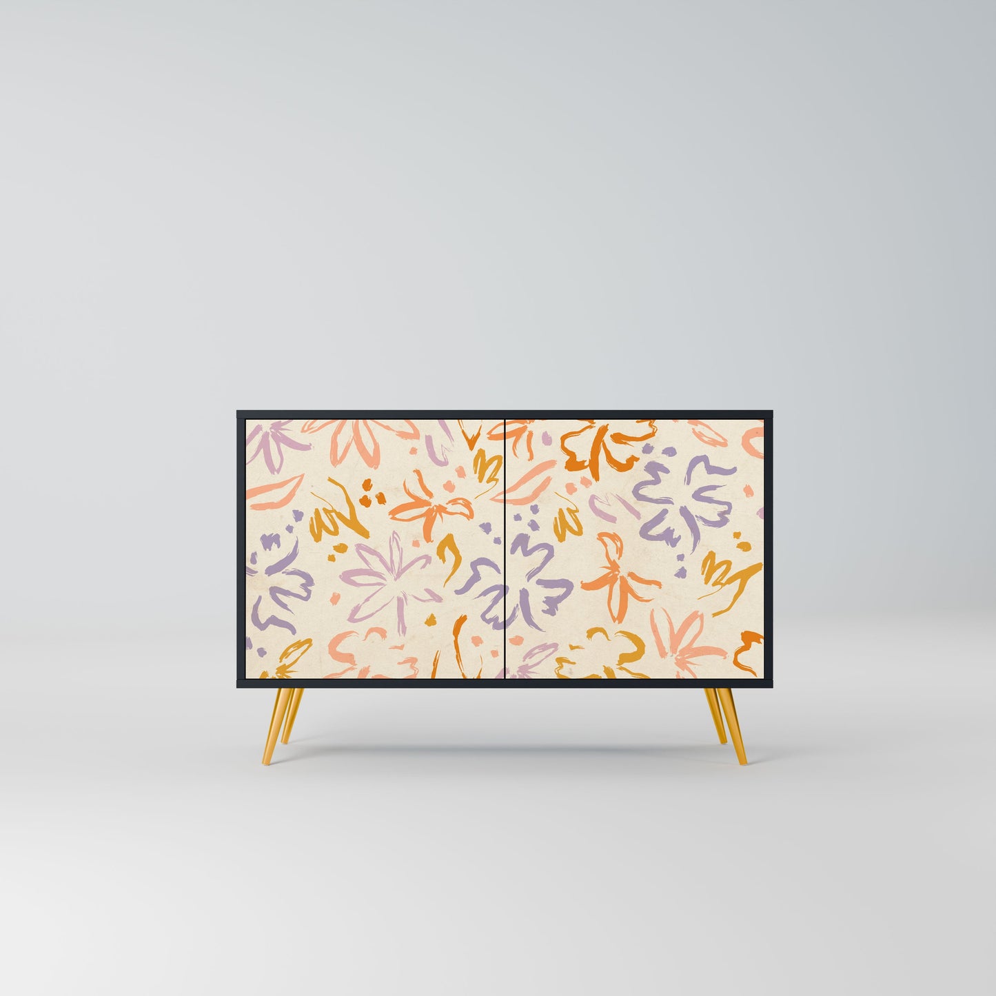 SPRING WHIMSY 2-Door Sideboard in Black Finish