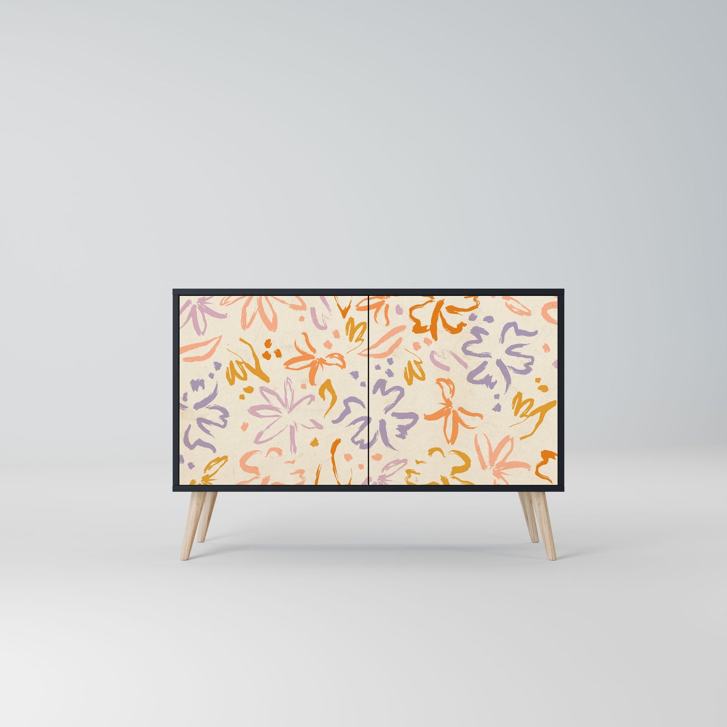 SPRING WHIMSY 2-Door Sideboard in Black Finish