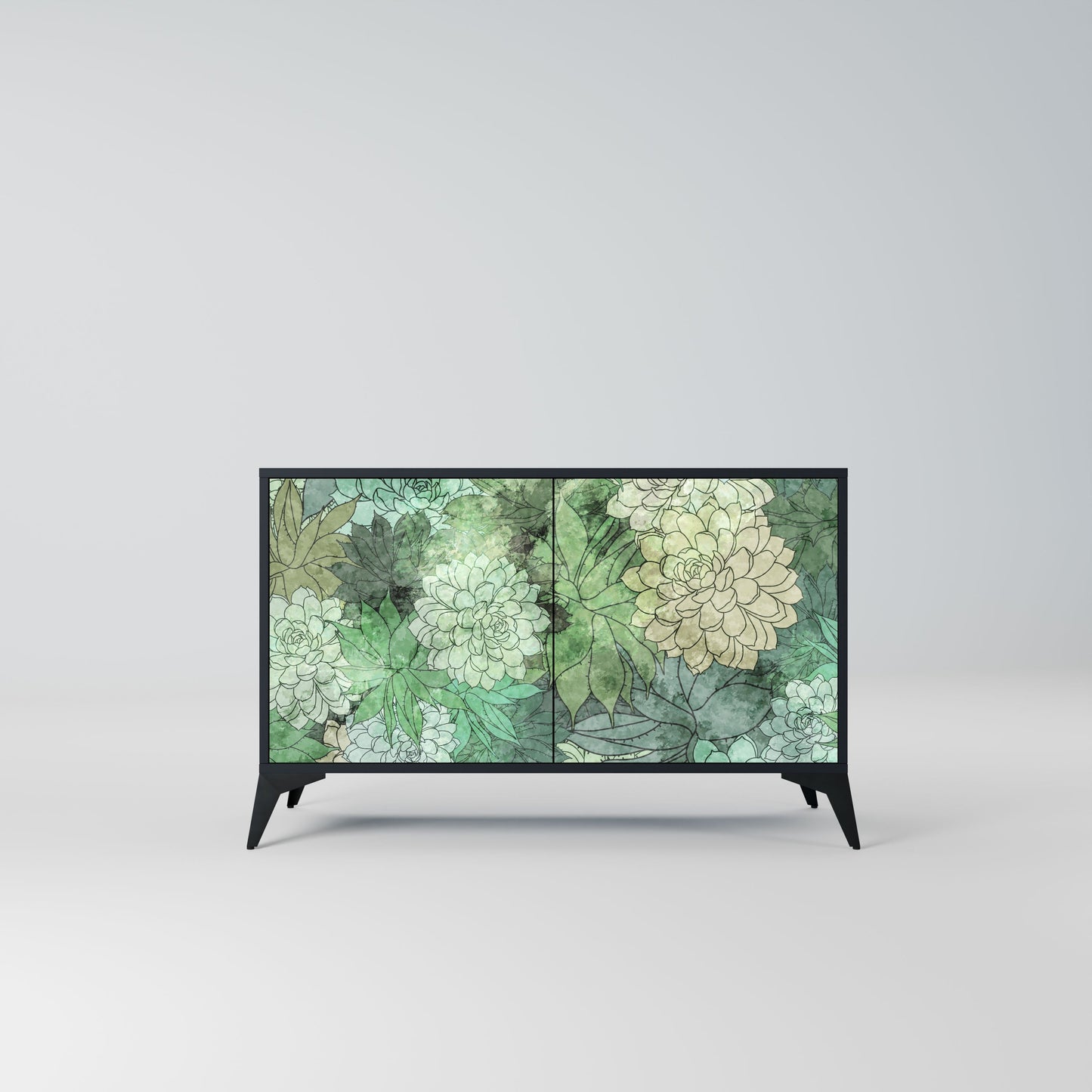 Credenza SUCCULENT CLUSTER a 2 ante in finitura nera