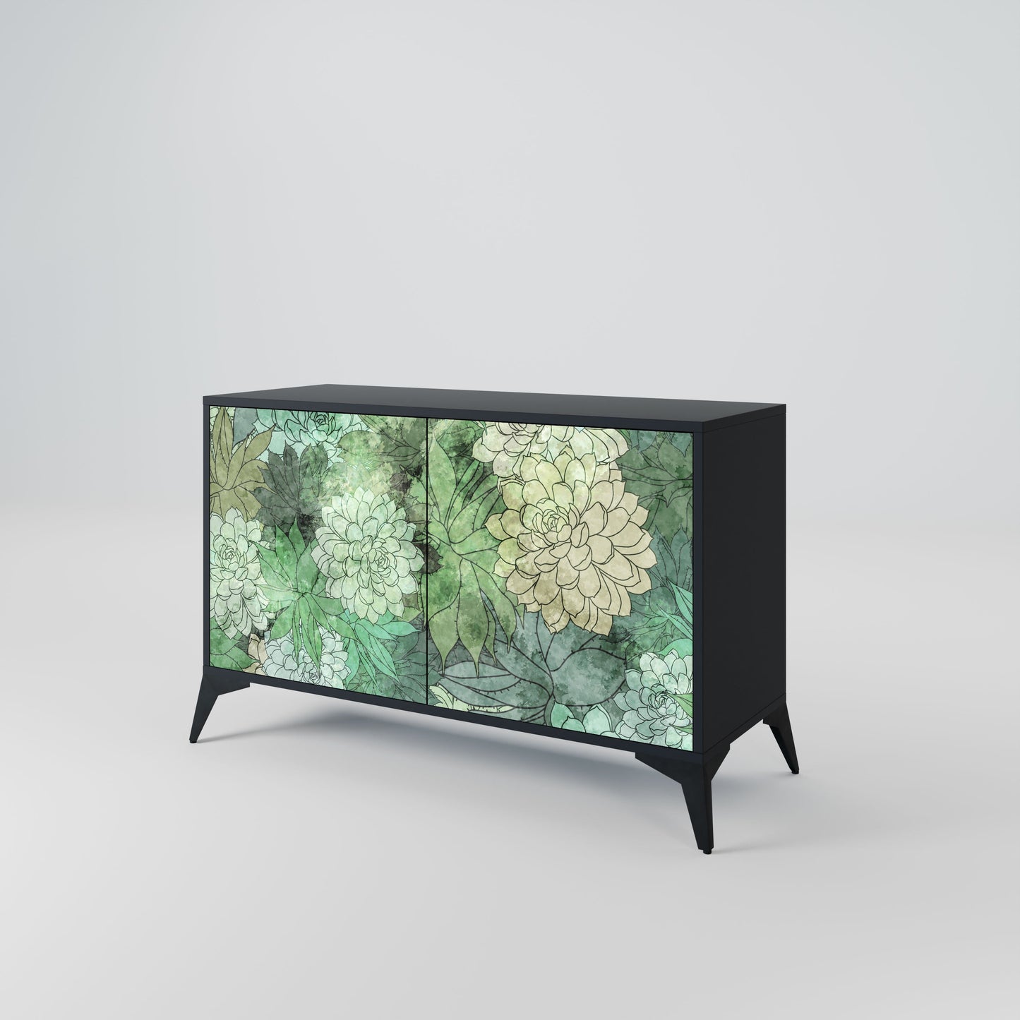 Credenza SUCCULENT CLUSTER a 2 ante in finitura nera