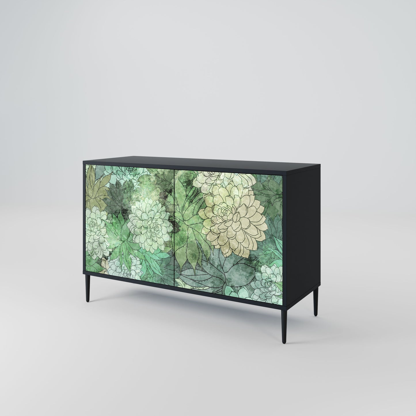 Credenza SUCCULENT CLUSTER a 2 ante in finitura nera