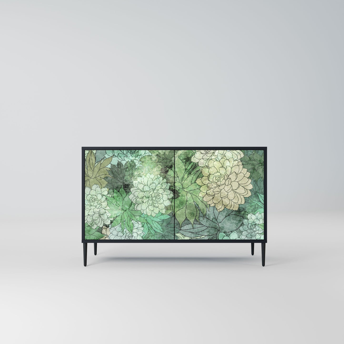 Credenza SUCCULENT CLUSTER a 2 ante in finitura nera