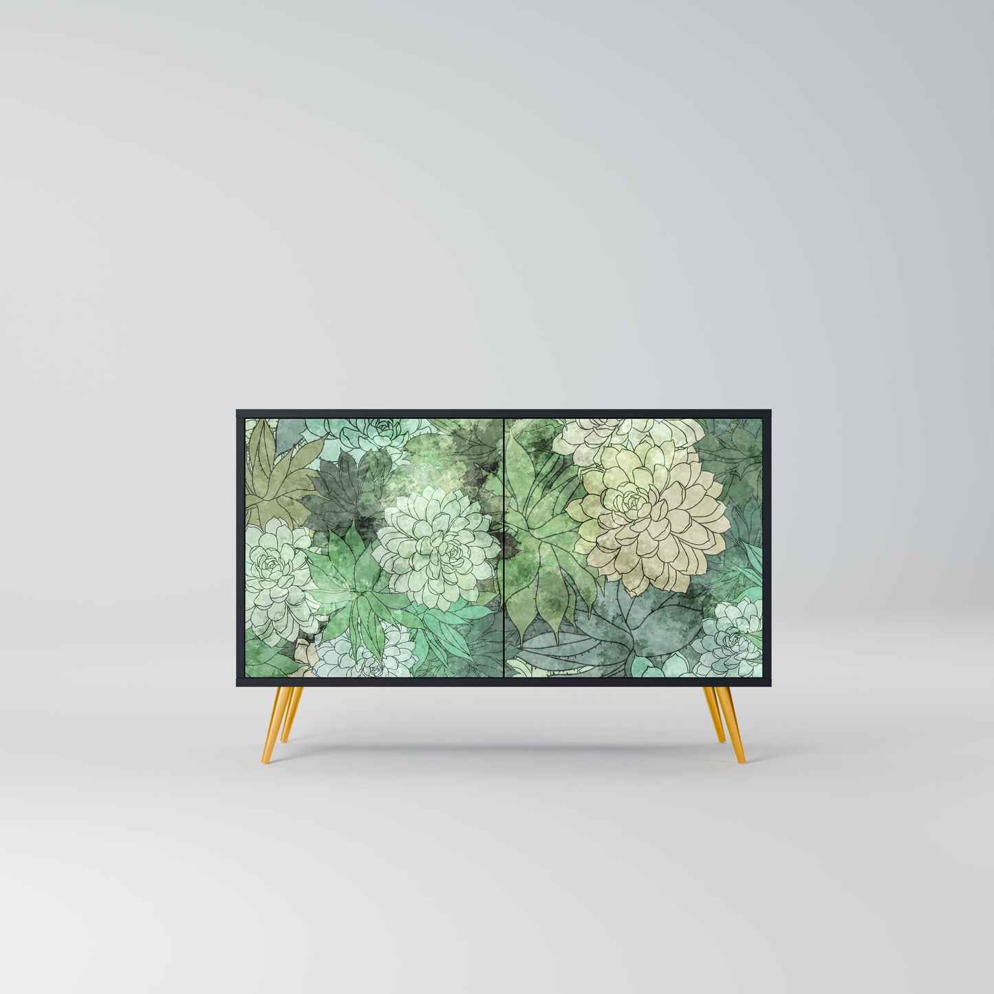 Credenza SUCCULENT CLUSTER a 2 ante in finitura nera