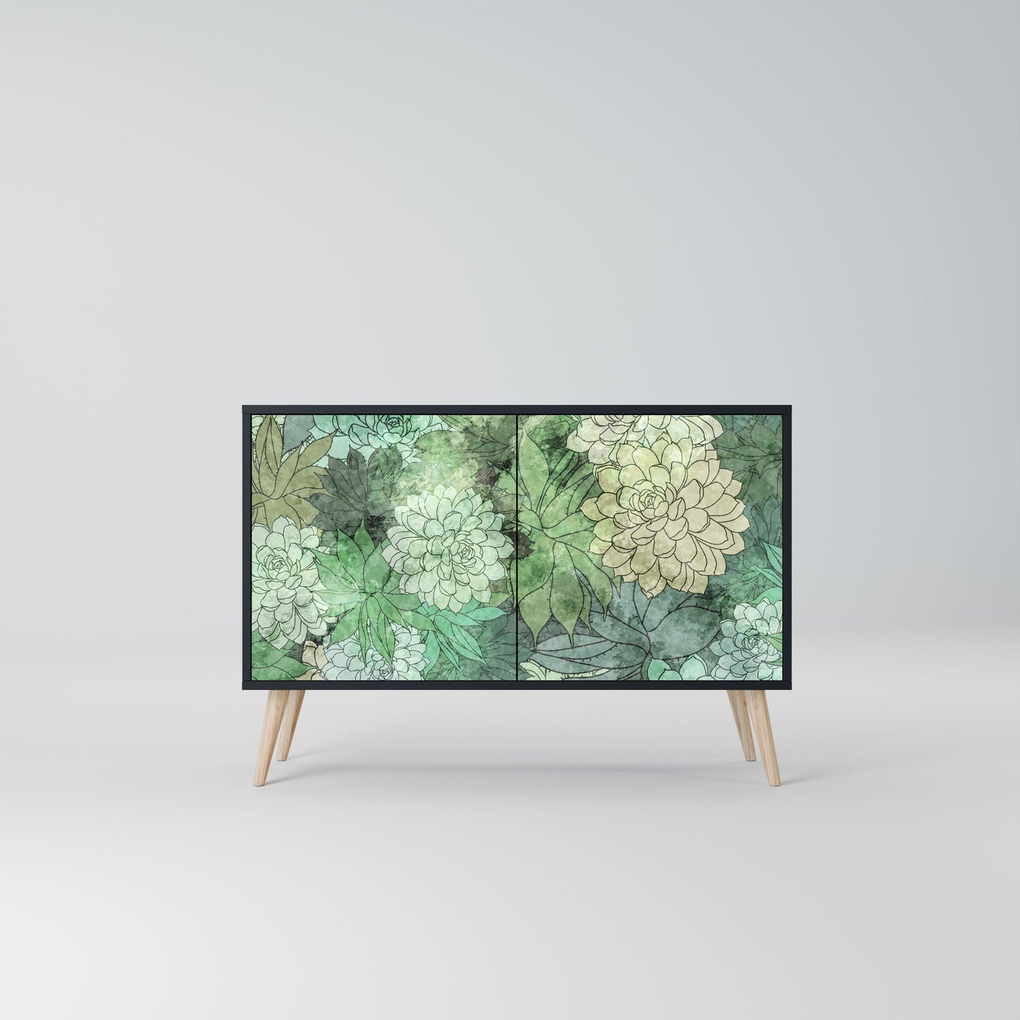 Credenza SUCCULENT CLUSTER a 2 ante in finitura nera