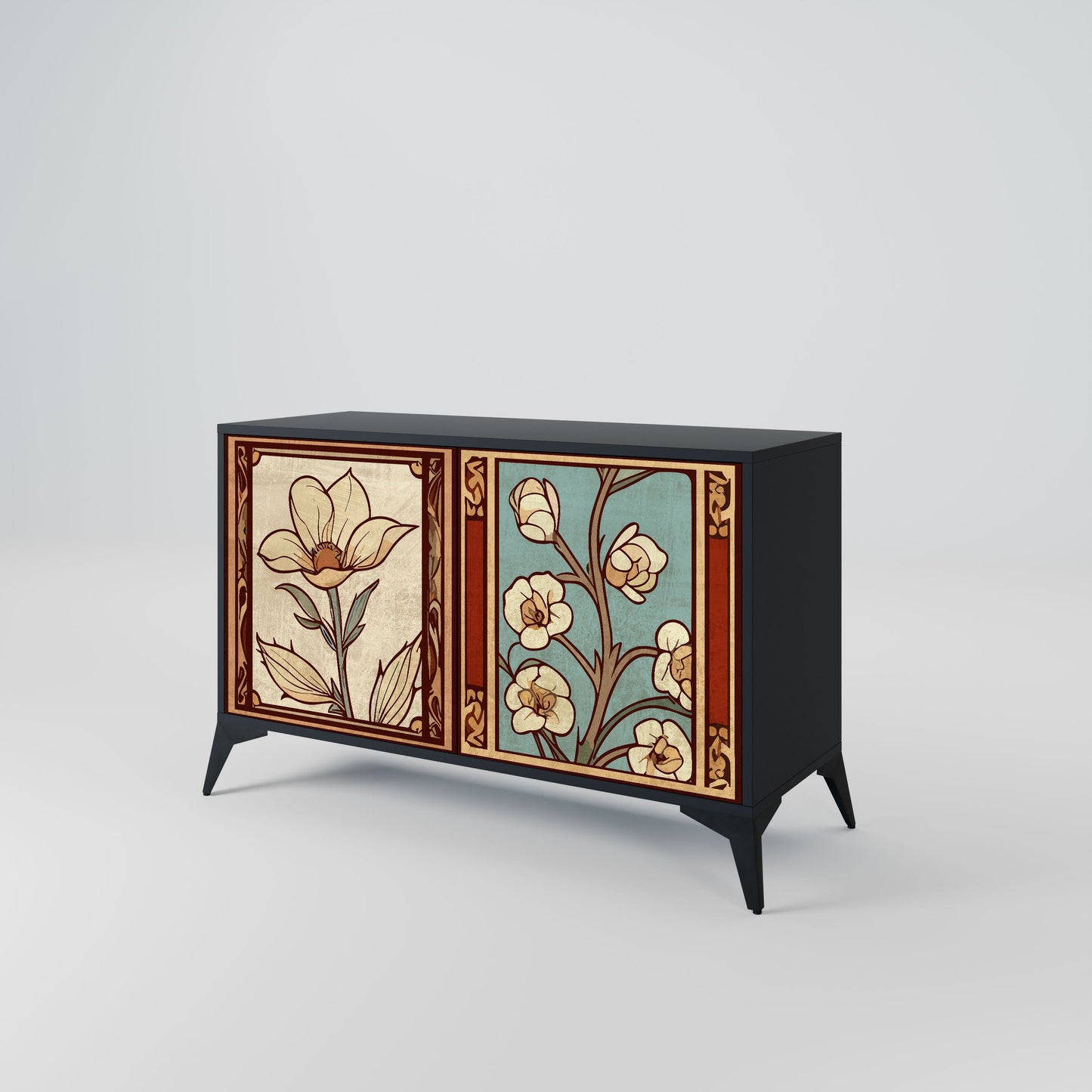TIMELESS FLORA 2-Door Sideboard in Black Finish