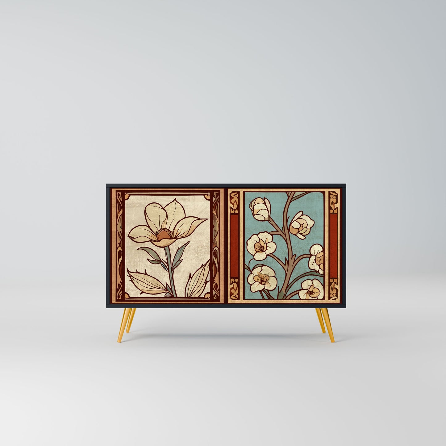 TIMELESS FLORA 2-Door Sideboard in Black Finish
