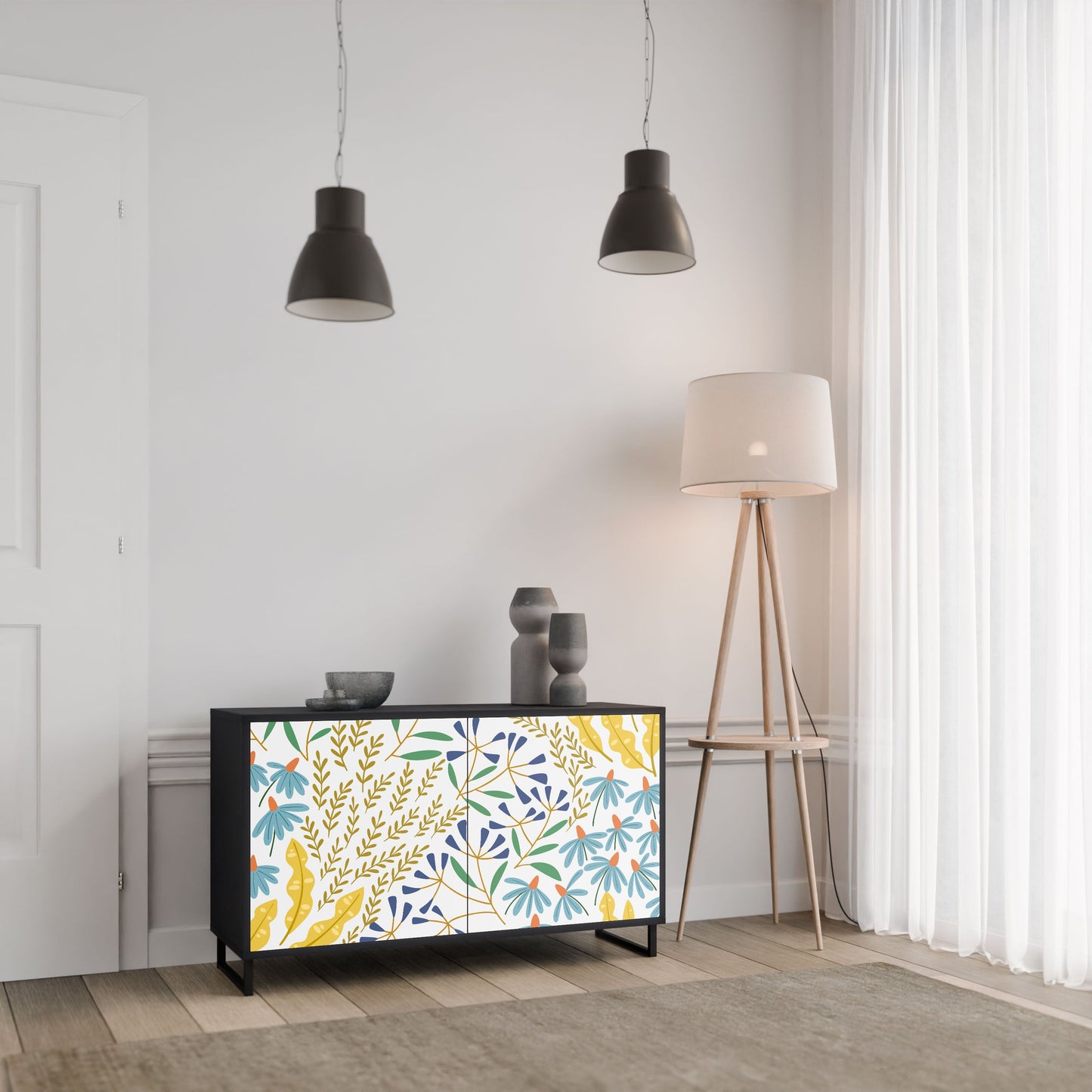Credenza HELLO SPRING a 2 ante in finitura nera