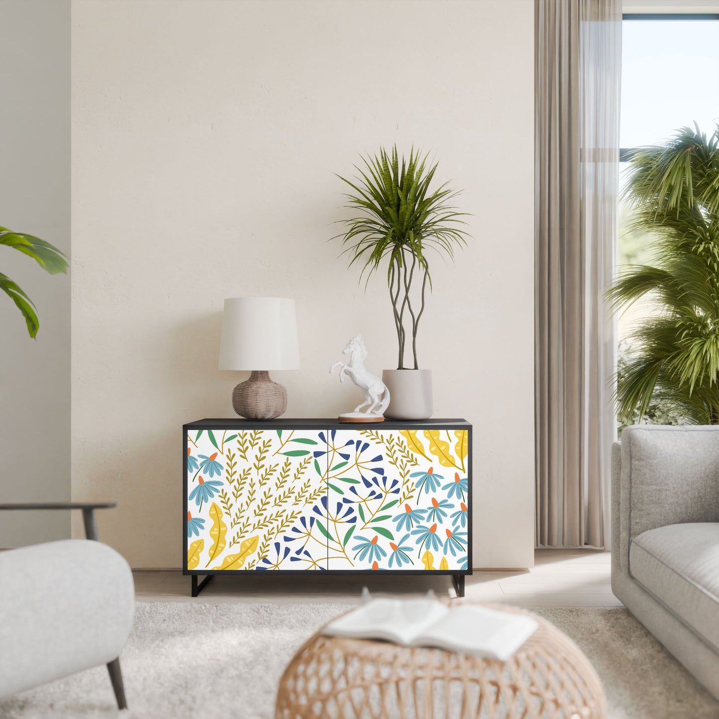 Credenza HELLO SPRING a 2 ante in finitura nera