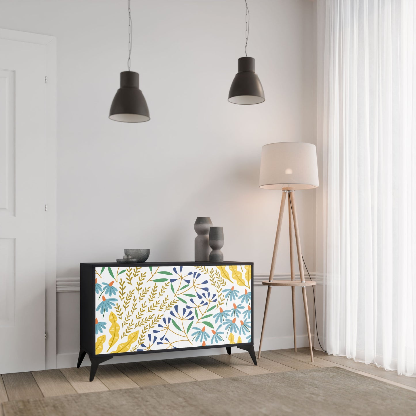 Credenza HELLO SPRING a 2 ante in finitura nera