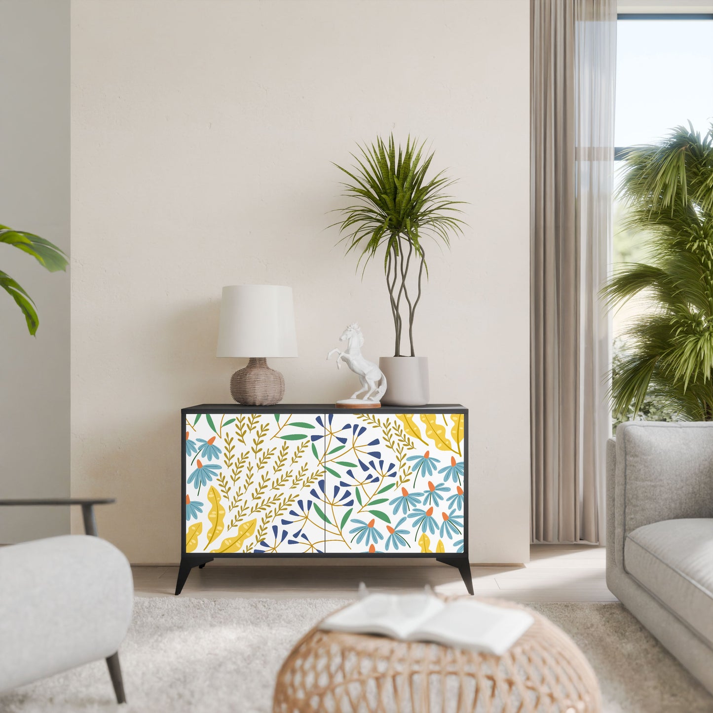 Credenza HELLO SPRING a 2 ante in finitura nera
