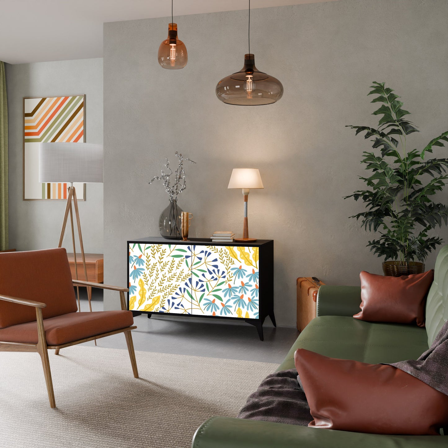 Credenza HELLO SPRING a 2 ante in finitura nera