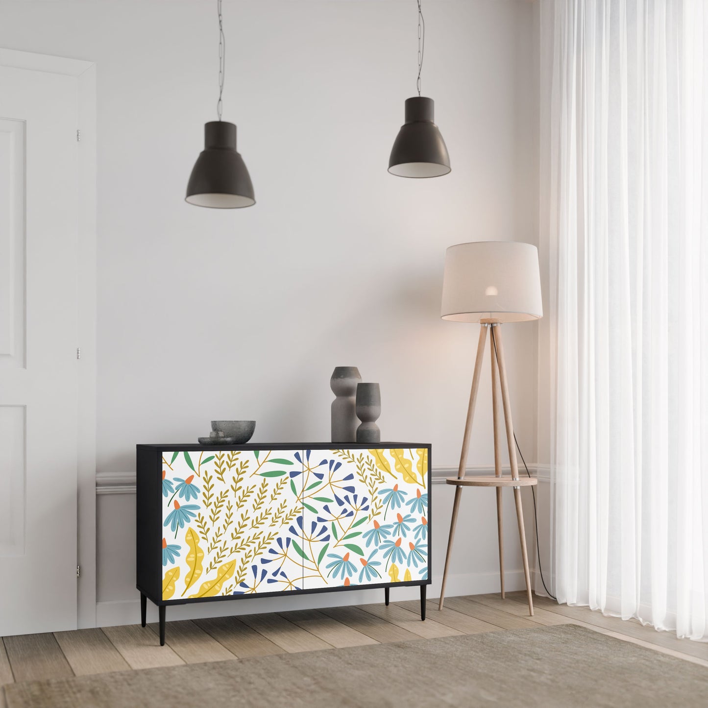 Credenza HELLO SPRING a 2 ante in finitura nera