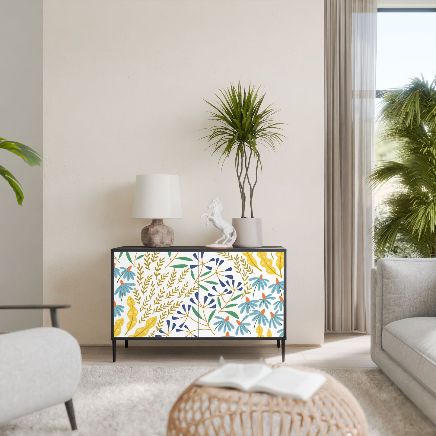 Credenza HELLO SPRING a 2 ante in finitura nera