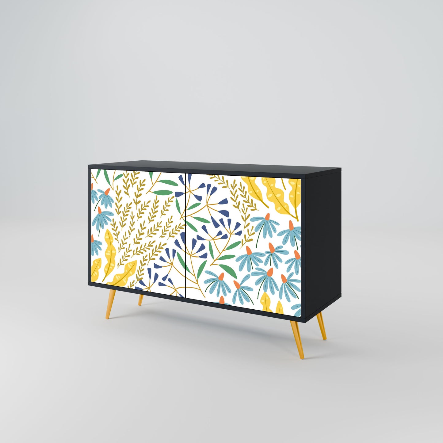 Credenza HELLO SPRING a 2 ante in finitura nera