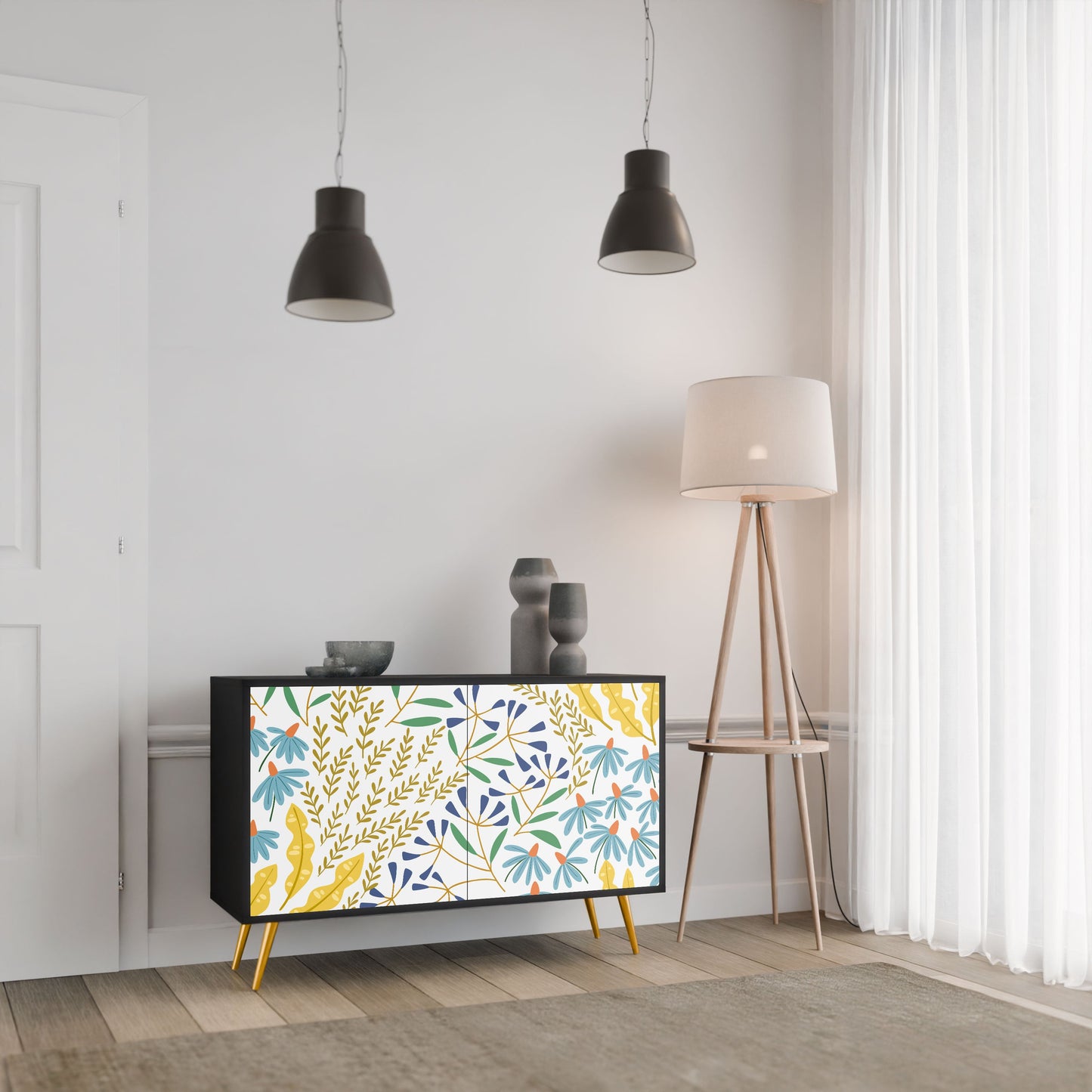 Credenza HELLO SPRING a 2 ante in finitura nera