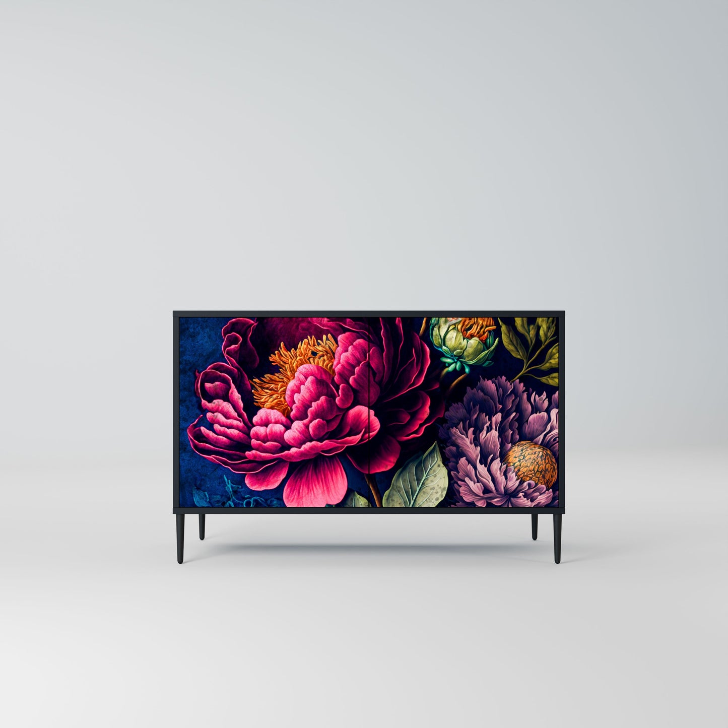Credenza BLOOMING ELEGANCE a 2 ante in finitura nera