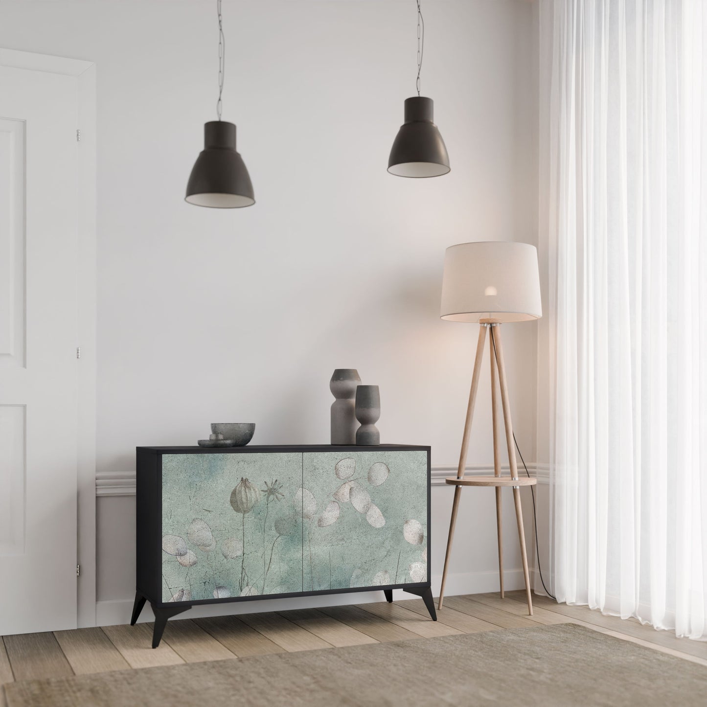 Credenza NIGHT LADY a 2 ante in finitura nera