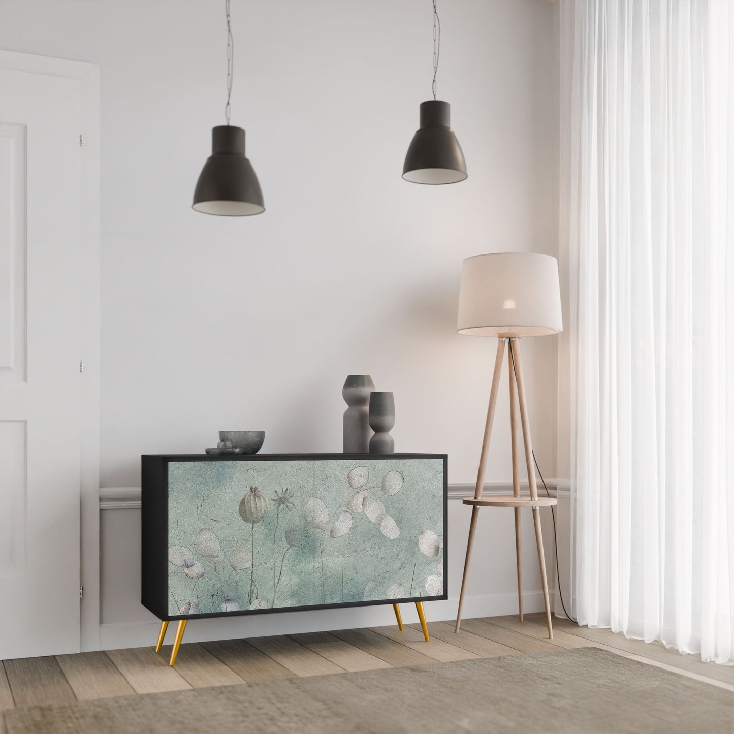 Credenza NIGHT LADY a 2 ante in finitura nera