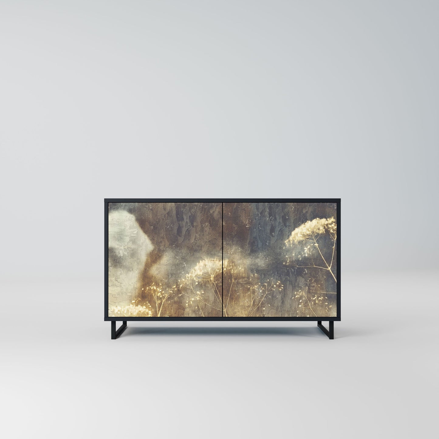 Credenza GENTLE POWER a 2 ante in finitura nera