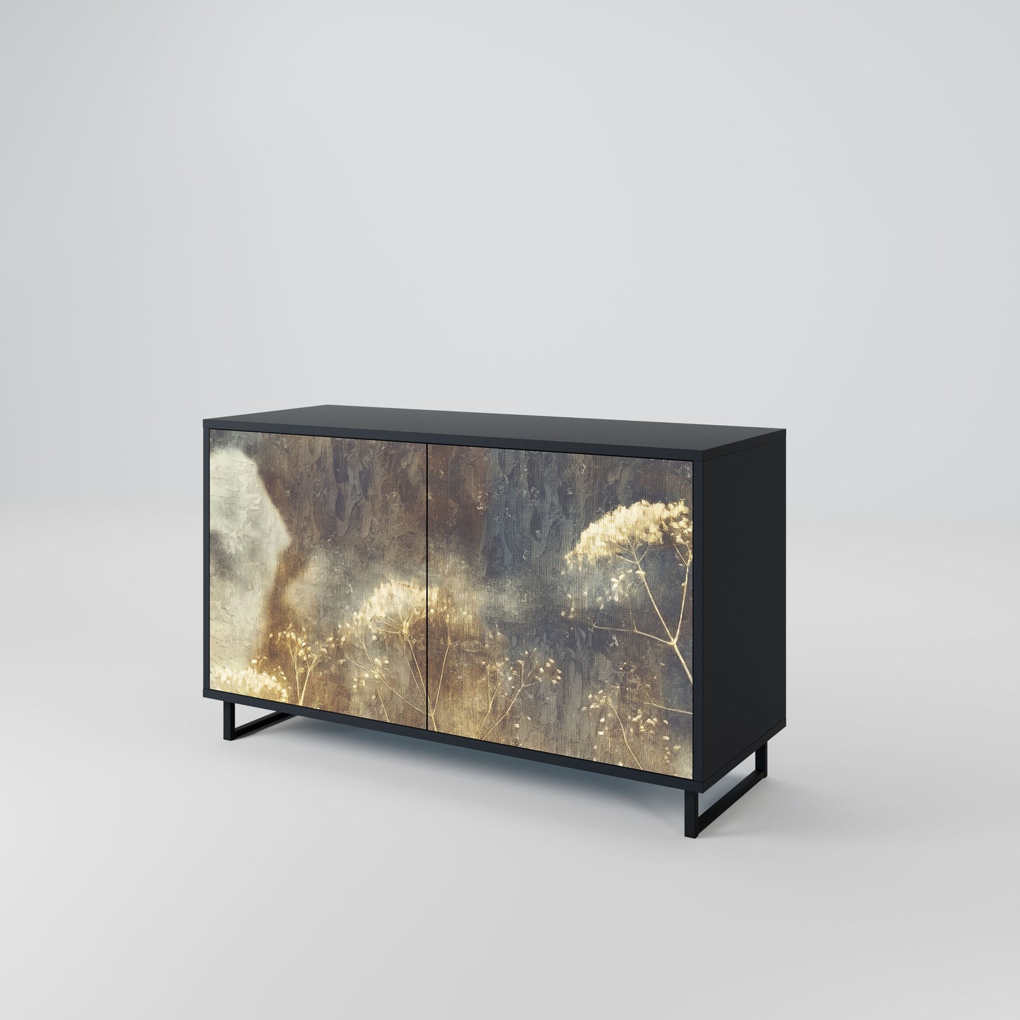 Credenza GENTLE POWER a 2 ante in finitura nera