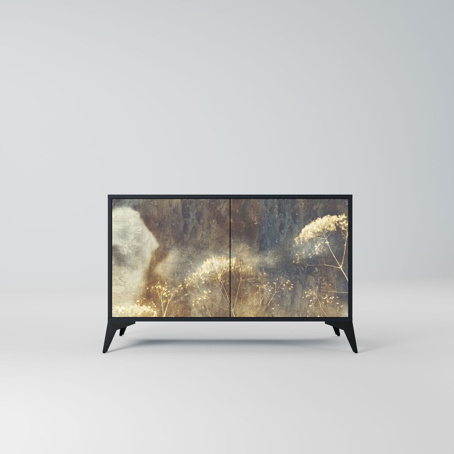 Credenza GENTLE POWER a 2 ante in finitura nera