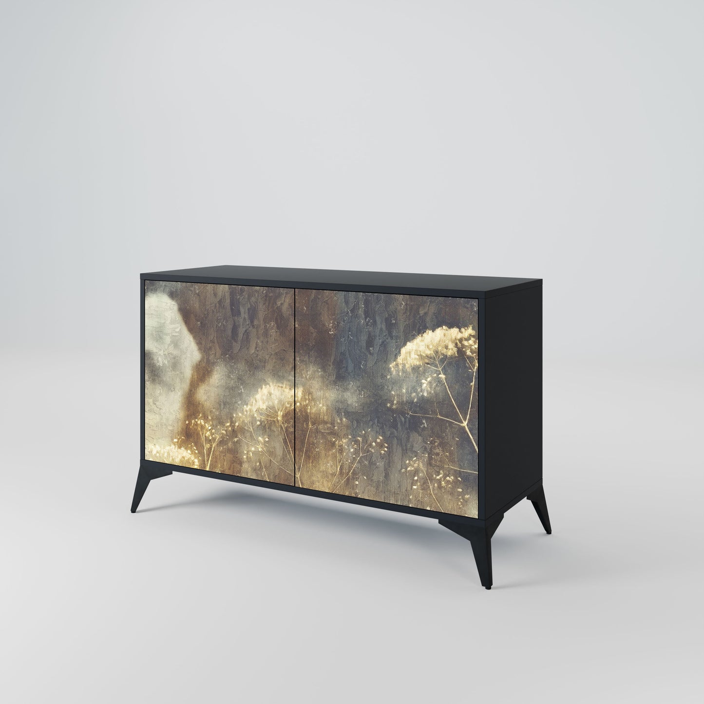 Credenza GENTLE POWER a 2 ante in finitura nera