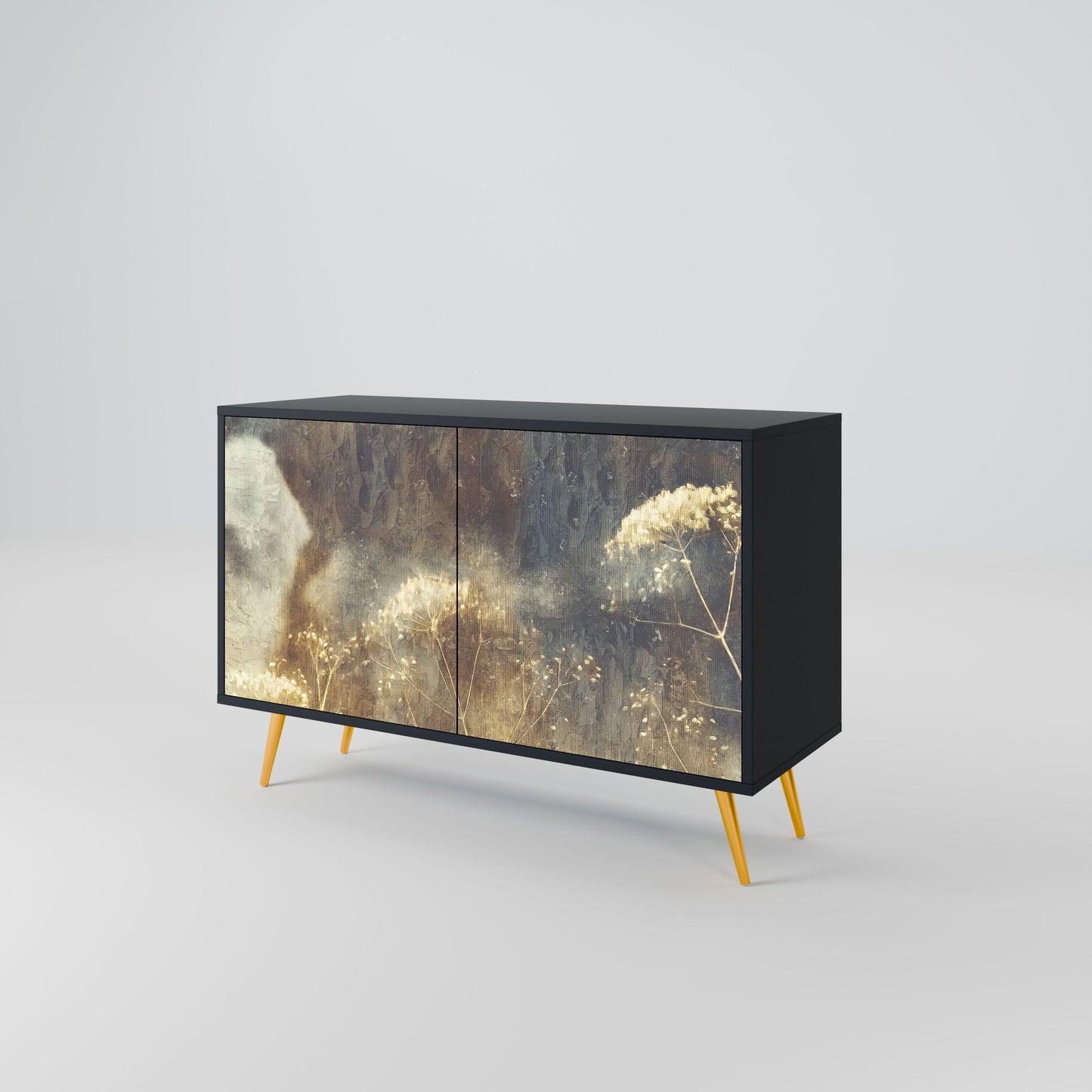 Credenza GENTLE POWER a 2 ante in finitura nera