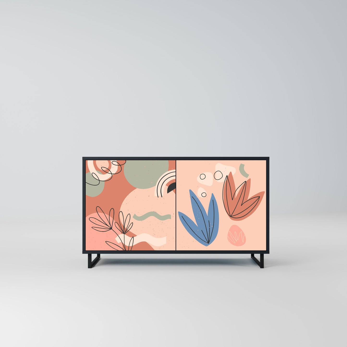 Credenza PASTEL DESTINY a 2 ante in finitura nera