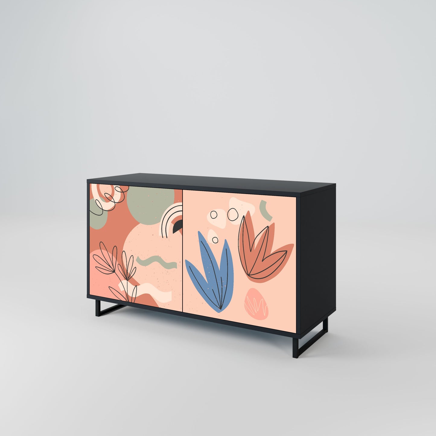 Credenza PASTEL DESTINY a 2 ante in finitura nera