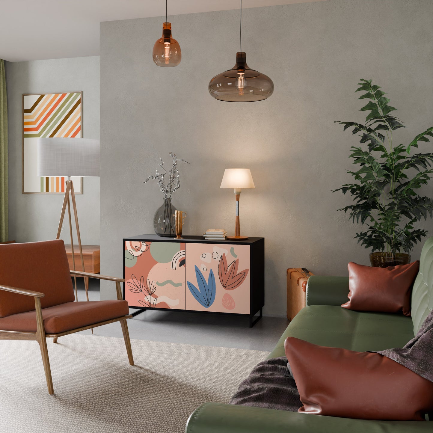 Credenza PASTEL DESTINY a 2 ante in finitura nera