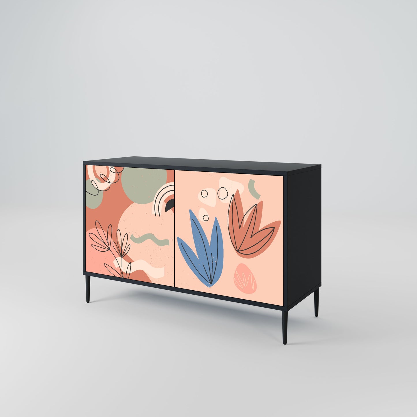 Credenza PASTEL DESTINY a 2 ante in finitura nera