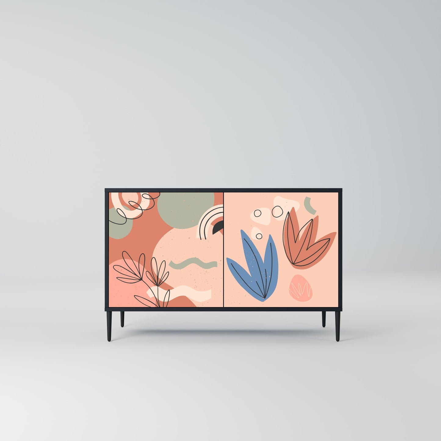 Credenza PASTEL DESTINY a 2 ante in finitura nera