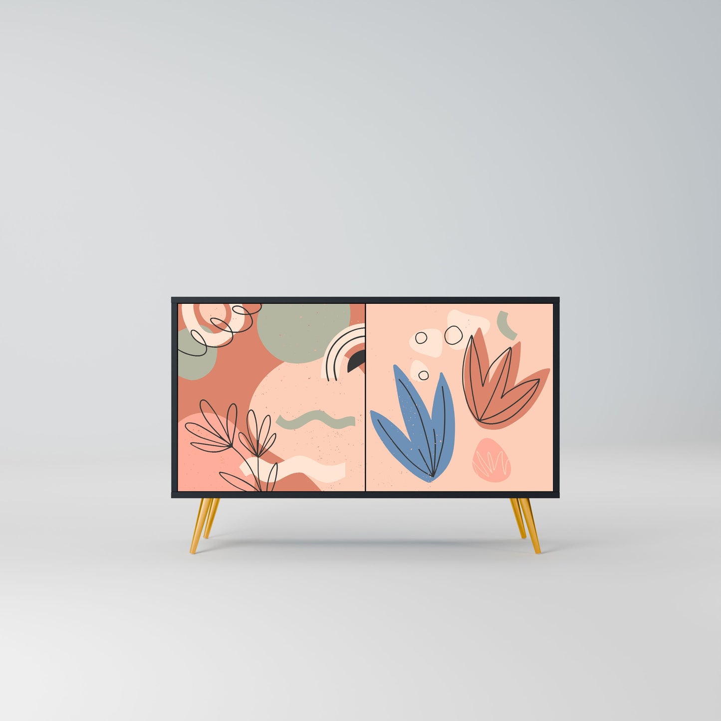 Credenza PASTEL DESTINY a 2 ante in finitura nera
