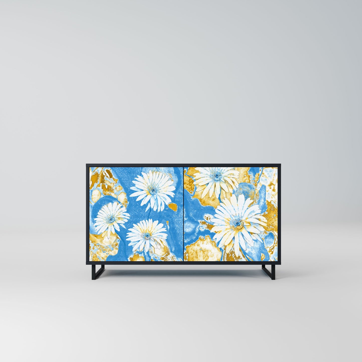 DAISY LUXE 2-Door Sideboard in Black Finish