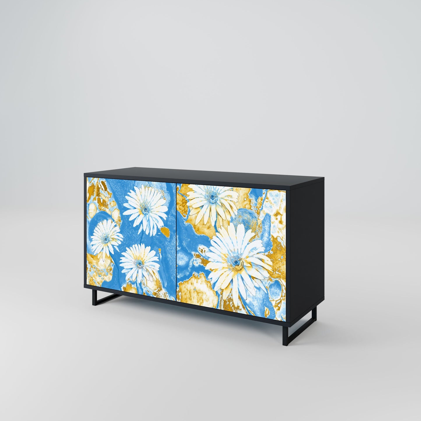 DAISY LUXE 2-Door Sideboard in Black Finish