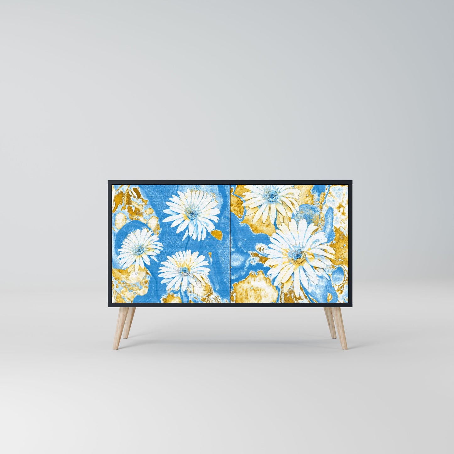 DAISY LUXE 2-Door Sideboard in Black Finish