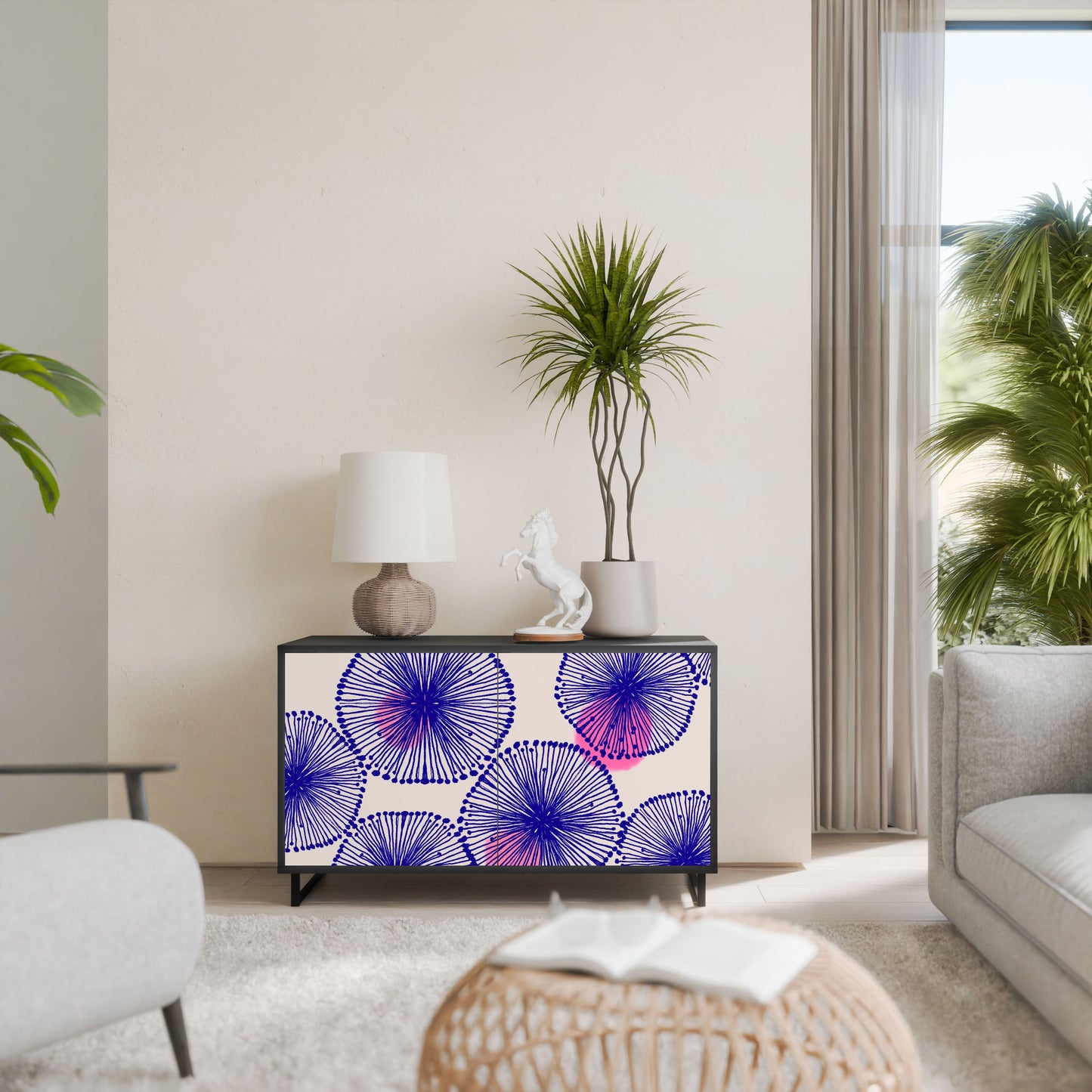 Credenza MAGIC NATURE a 2 ante in finitura nera