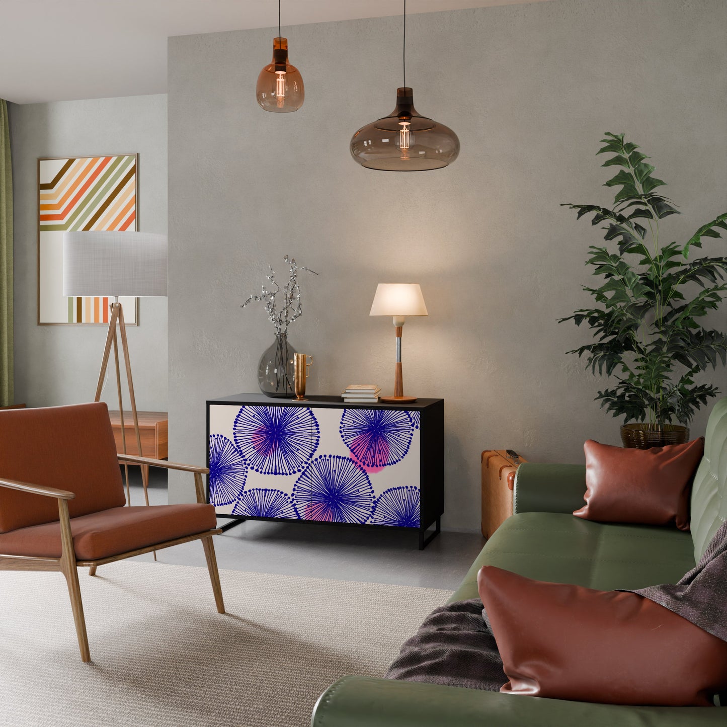 Credenza MAGIC NATURE a 2 ante in finitura nera