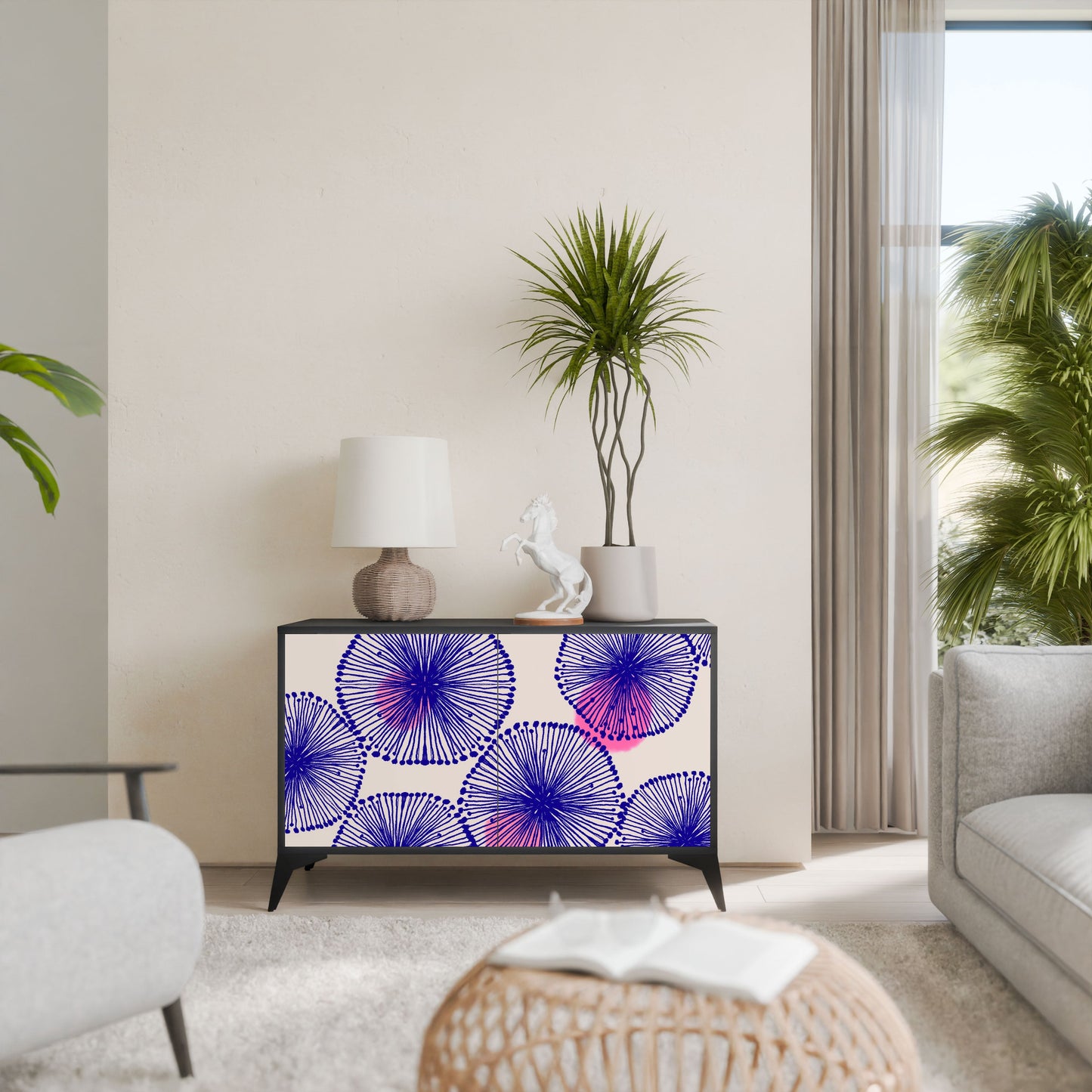 Credenza MAGIC NATURE a 2 ante in finitura nera