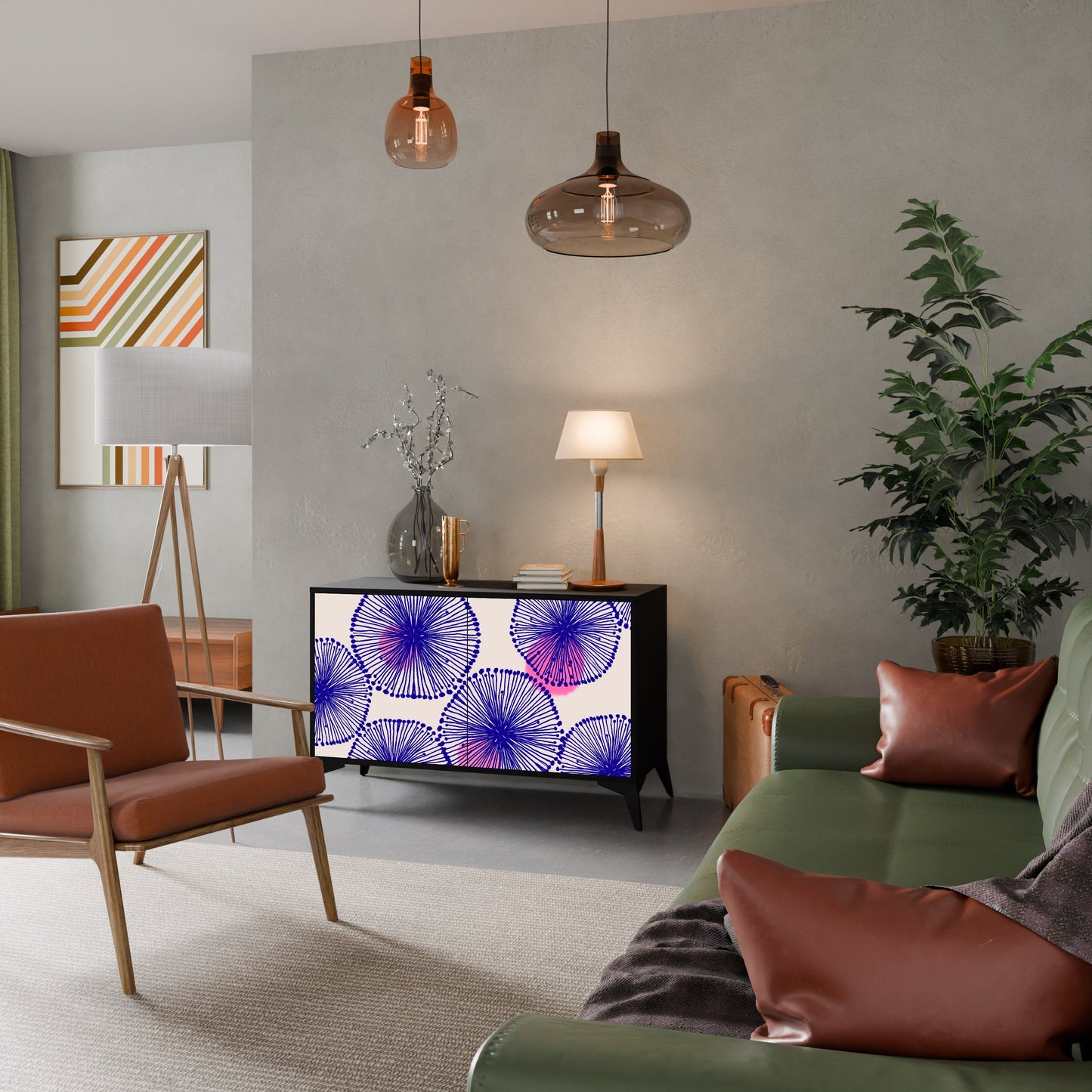 Credenza MAGIC NATURE a 2 ante in finitura nera