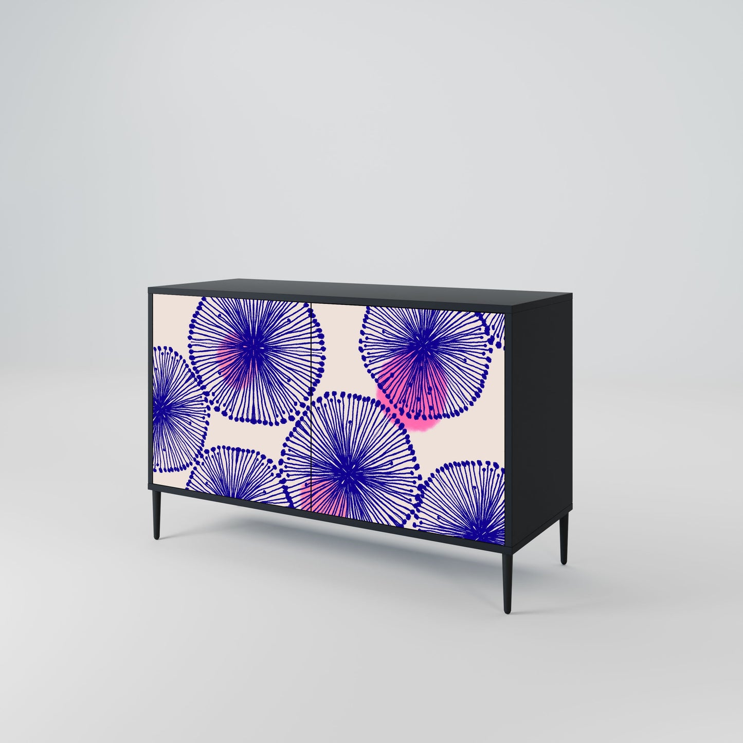 Credenza MAGIC NATURE a 2 ante in finitura nera
