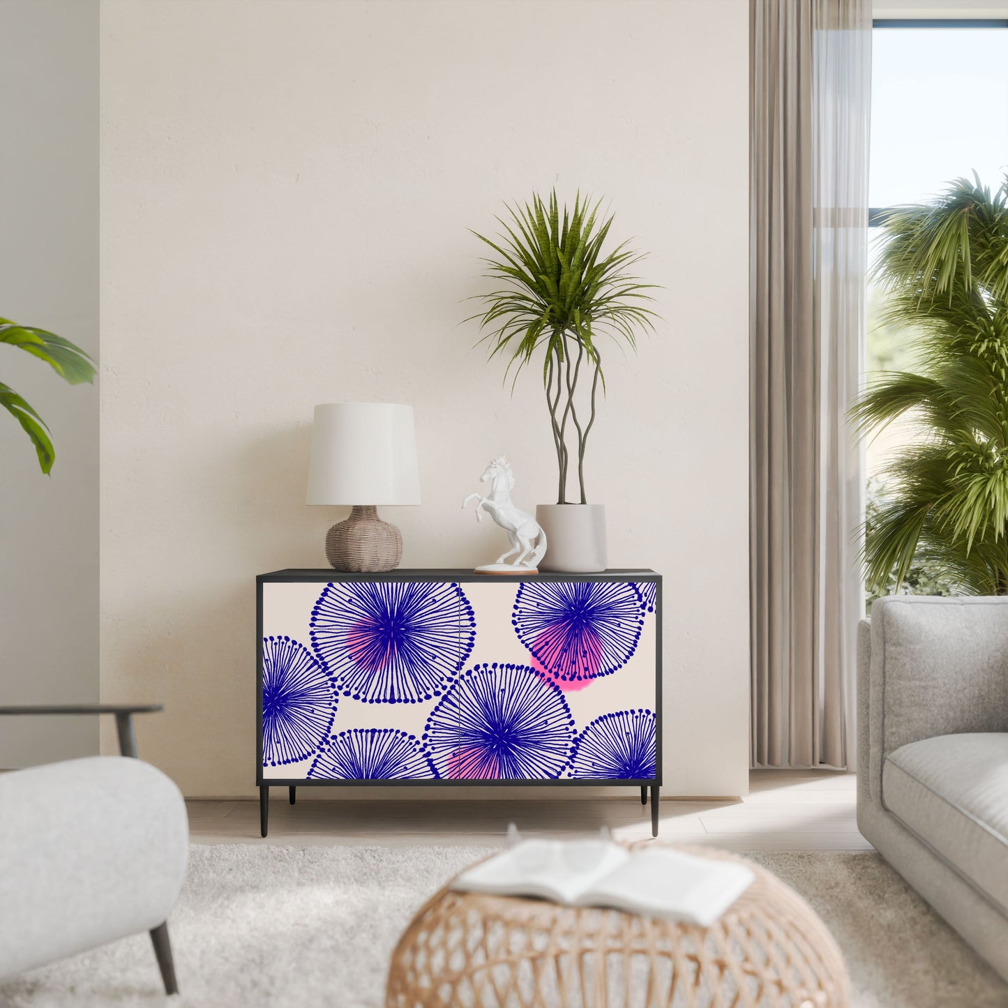 Credenza MAGIC NATURE a 2 ante in finitura nera