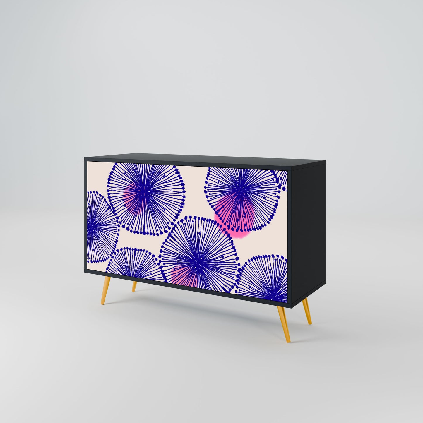 Credenza MAGIC NATURE a 2 ante in finitura nera