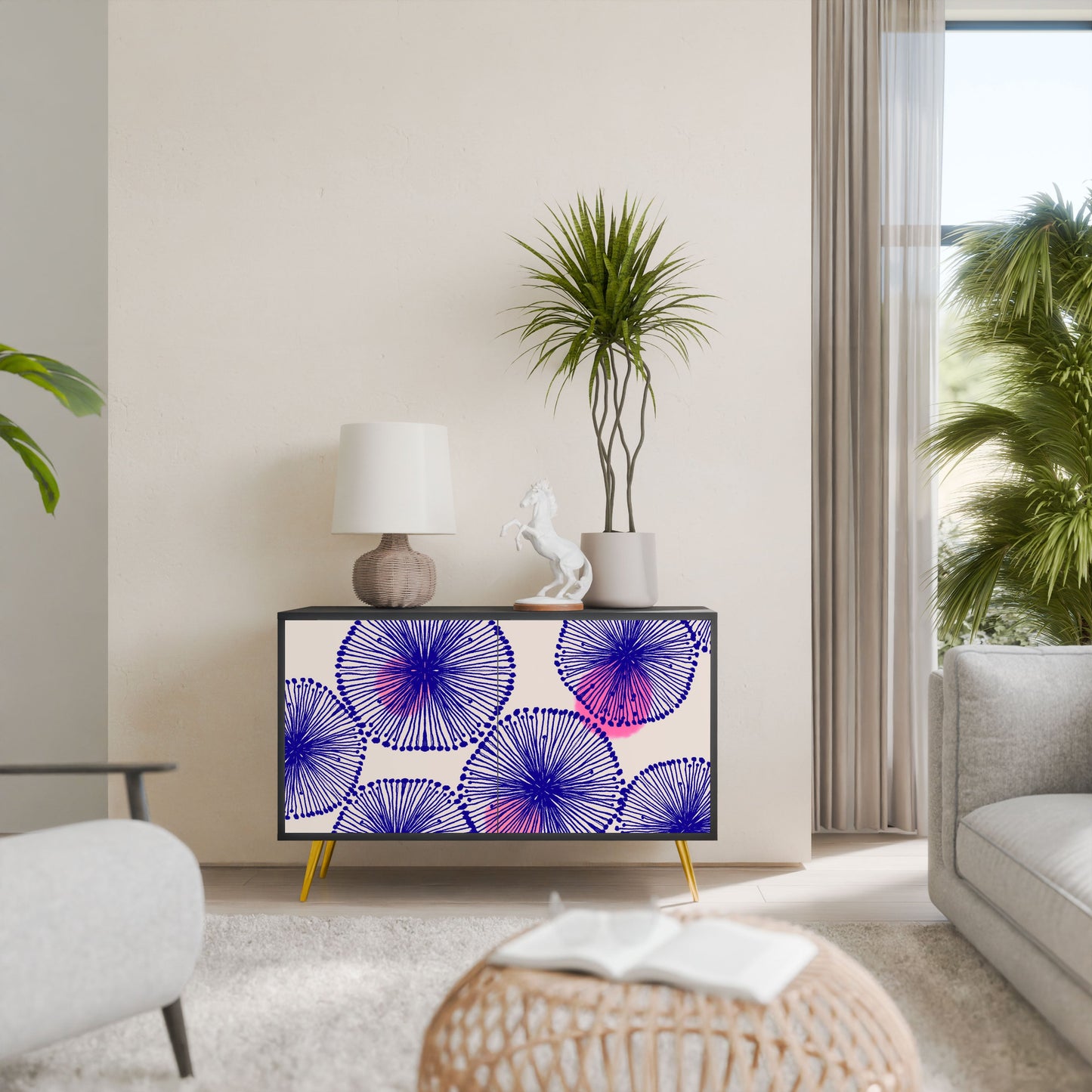 Credenza MAGIC NATURE a 2 ante in finitura nera