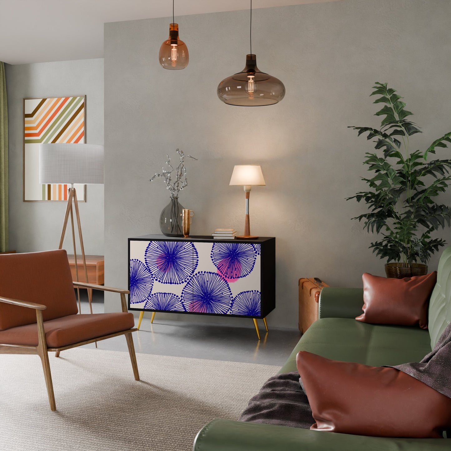 Credenza MAGIC NATURE a 2 ante in finitura nera