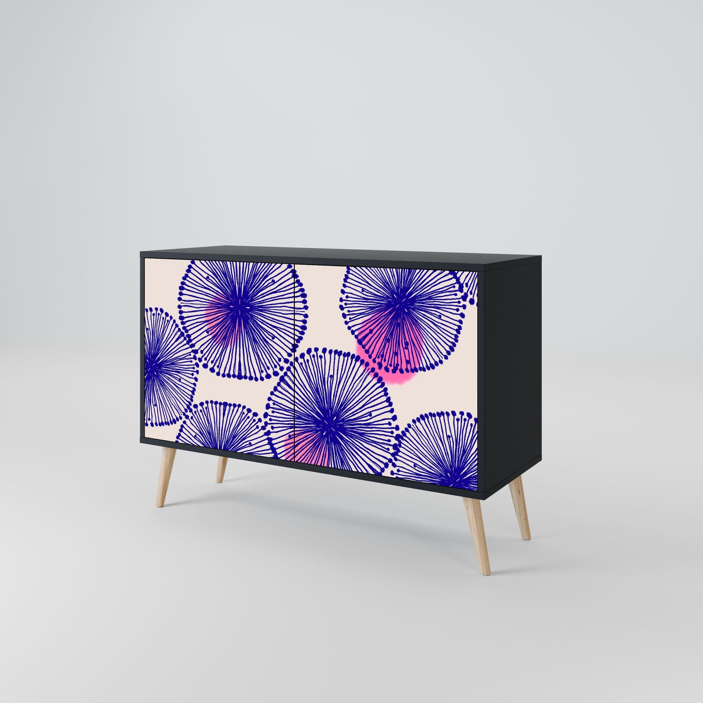 Credenza MAGIC NATURE a 2 ante in finitura nera