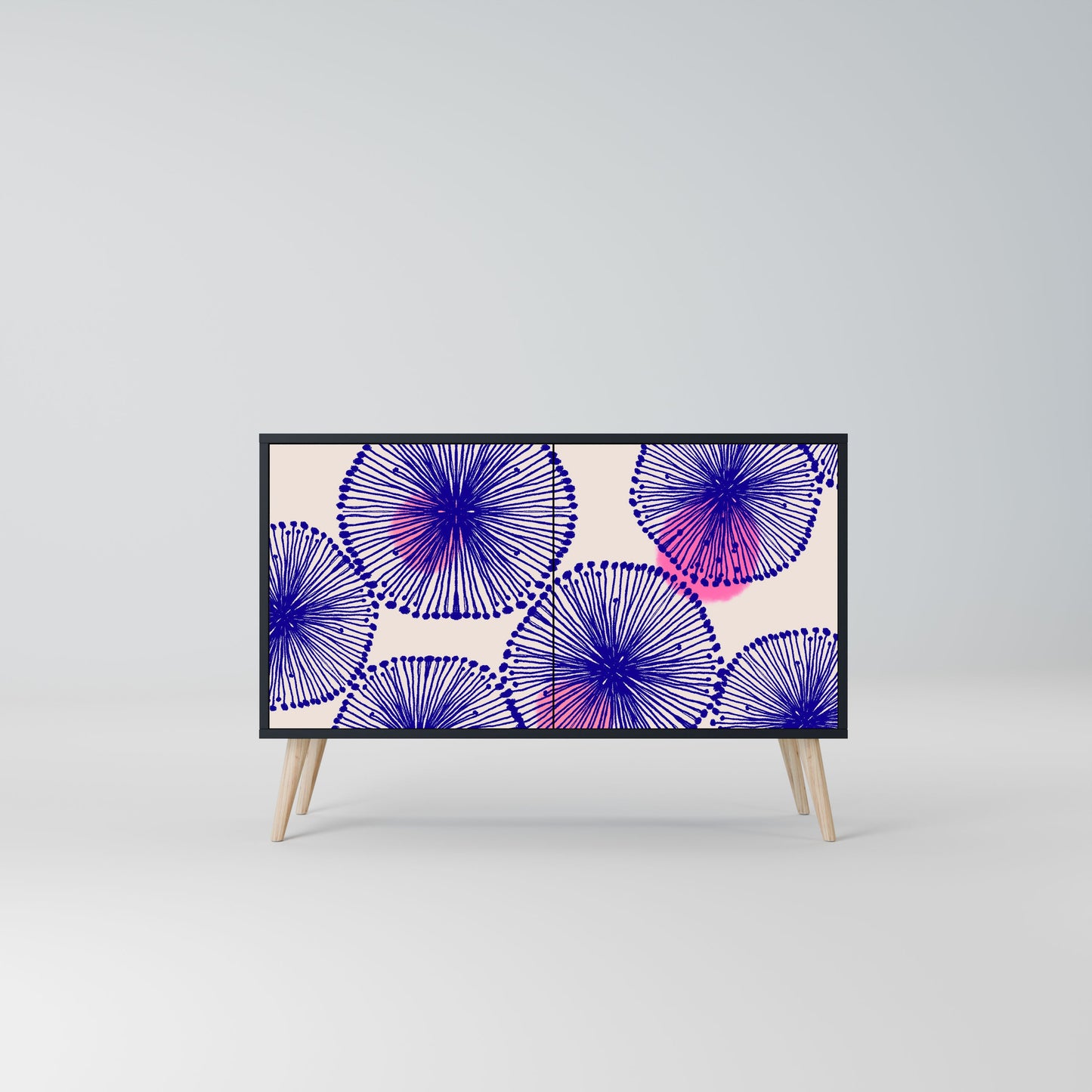 Credenza MAGIC NATURE a 2 ante in finitura nera