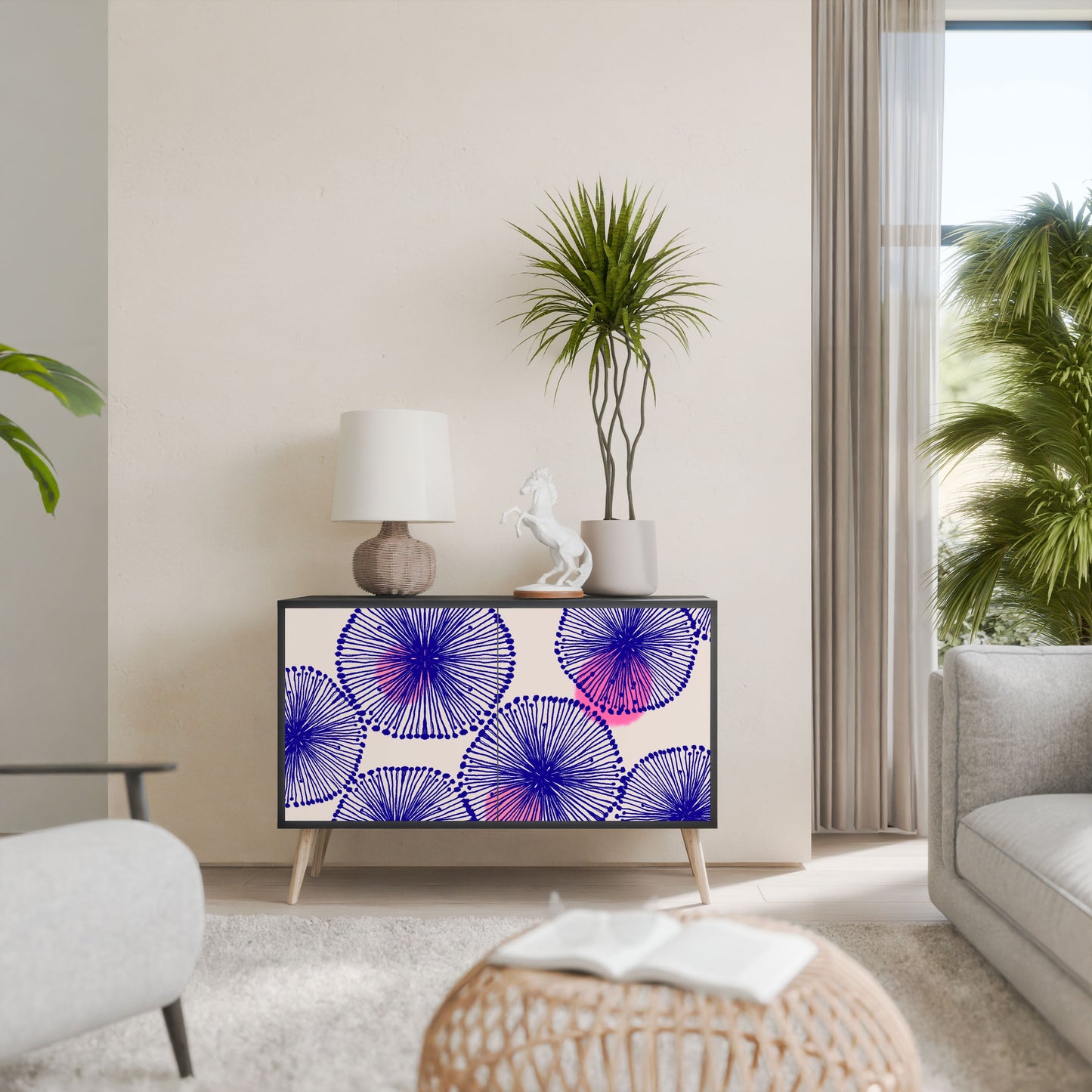 Credenza MAGIC NATURE a 2 ante in finitura nera