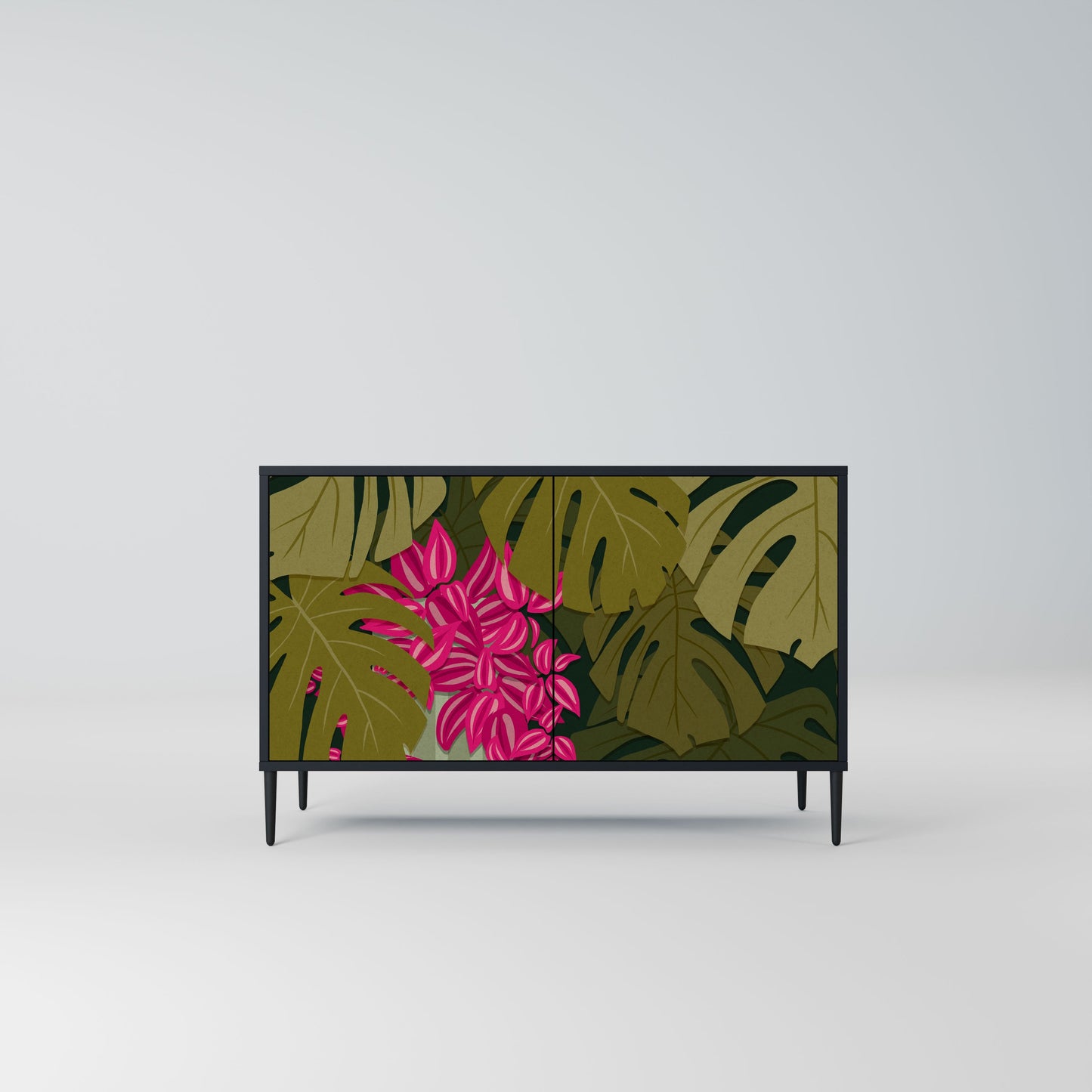 Credenza TROPICAL BEAUTY a 2 ante in finitura nera